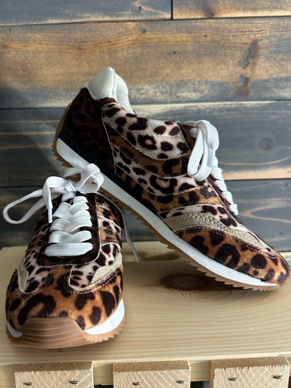 Dolce Vita Leopard Print Sneakers with White Laces